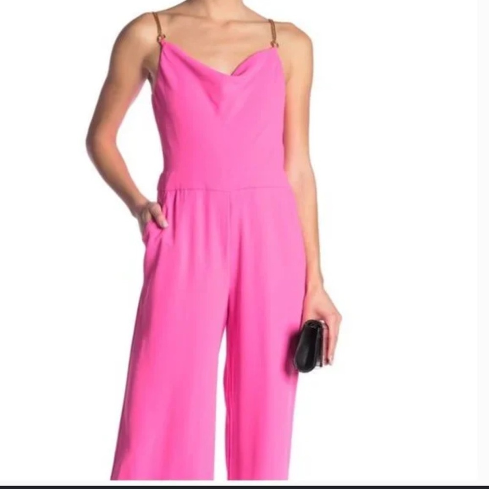 Trina Turk San Marino Bright Pink Wide-Leg Culotte Jumpsuit